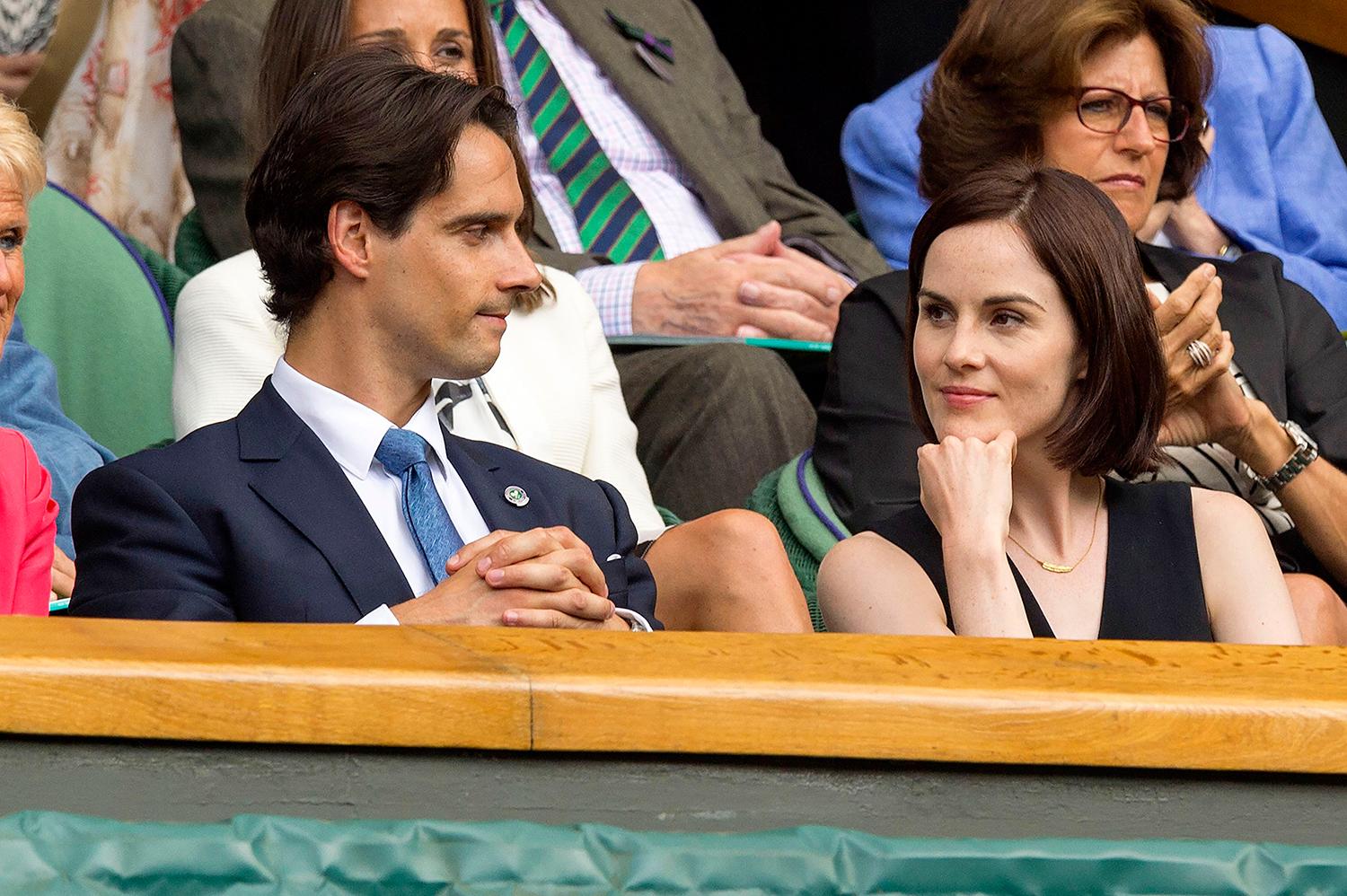John Dineen och Michelle Dockery under Wimbledon 2014.