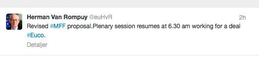Herman Van Rompuys twitter tidigt i morse.
