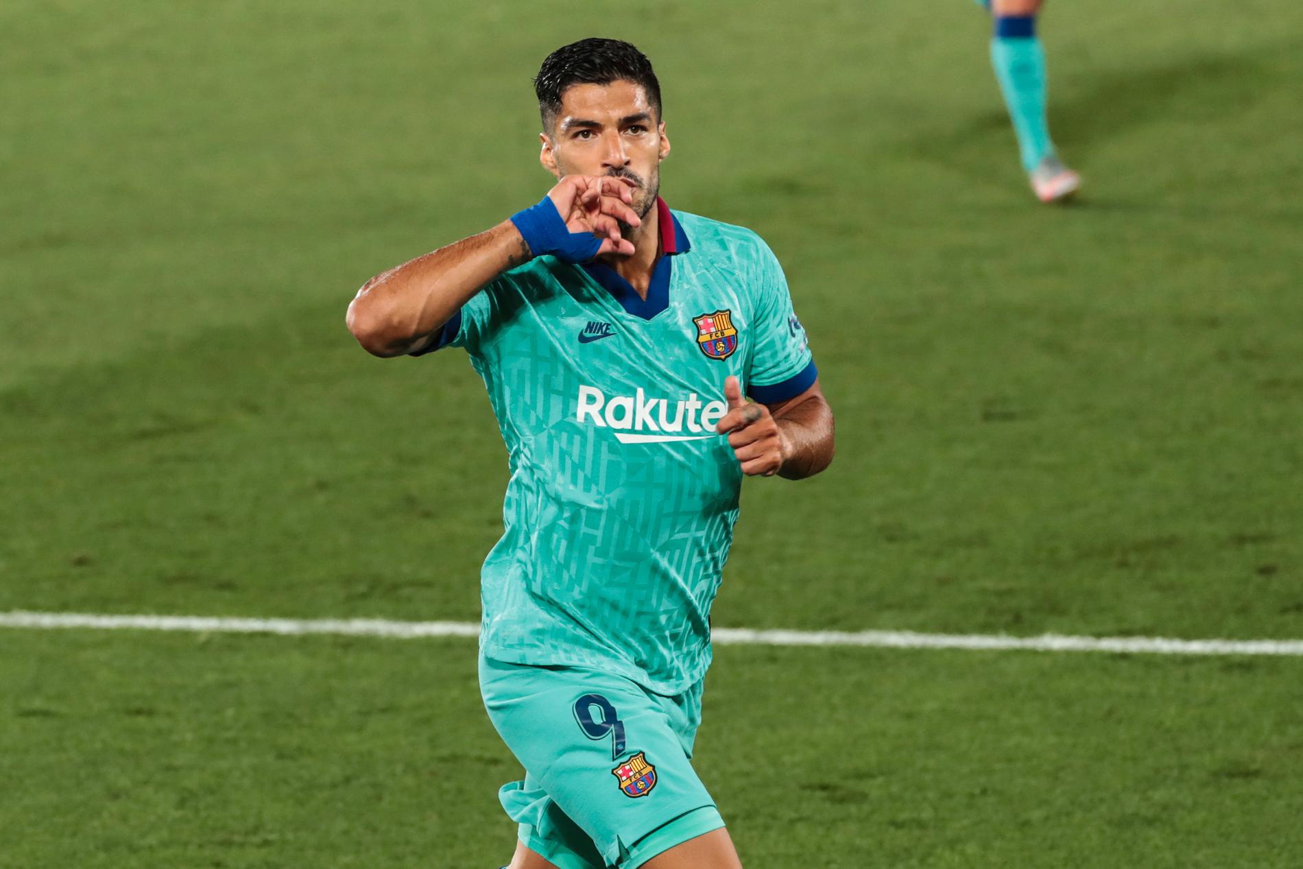 Luis Suárez firar ett ligamål mot Villarreal i juli i år.