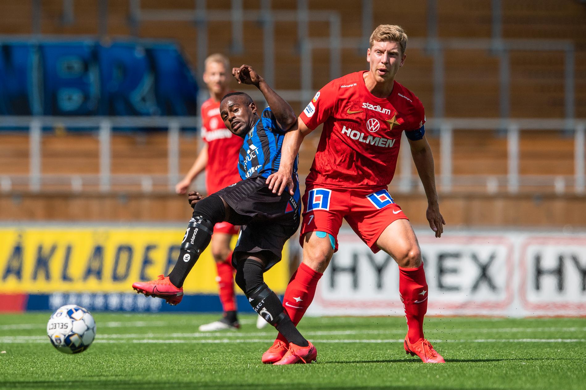 Sirius Nahom Girmai Netabay och IFK Norrköpings Alexander Fransson.