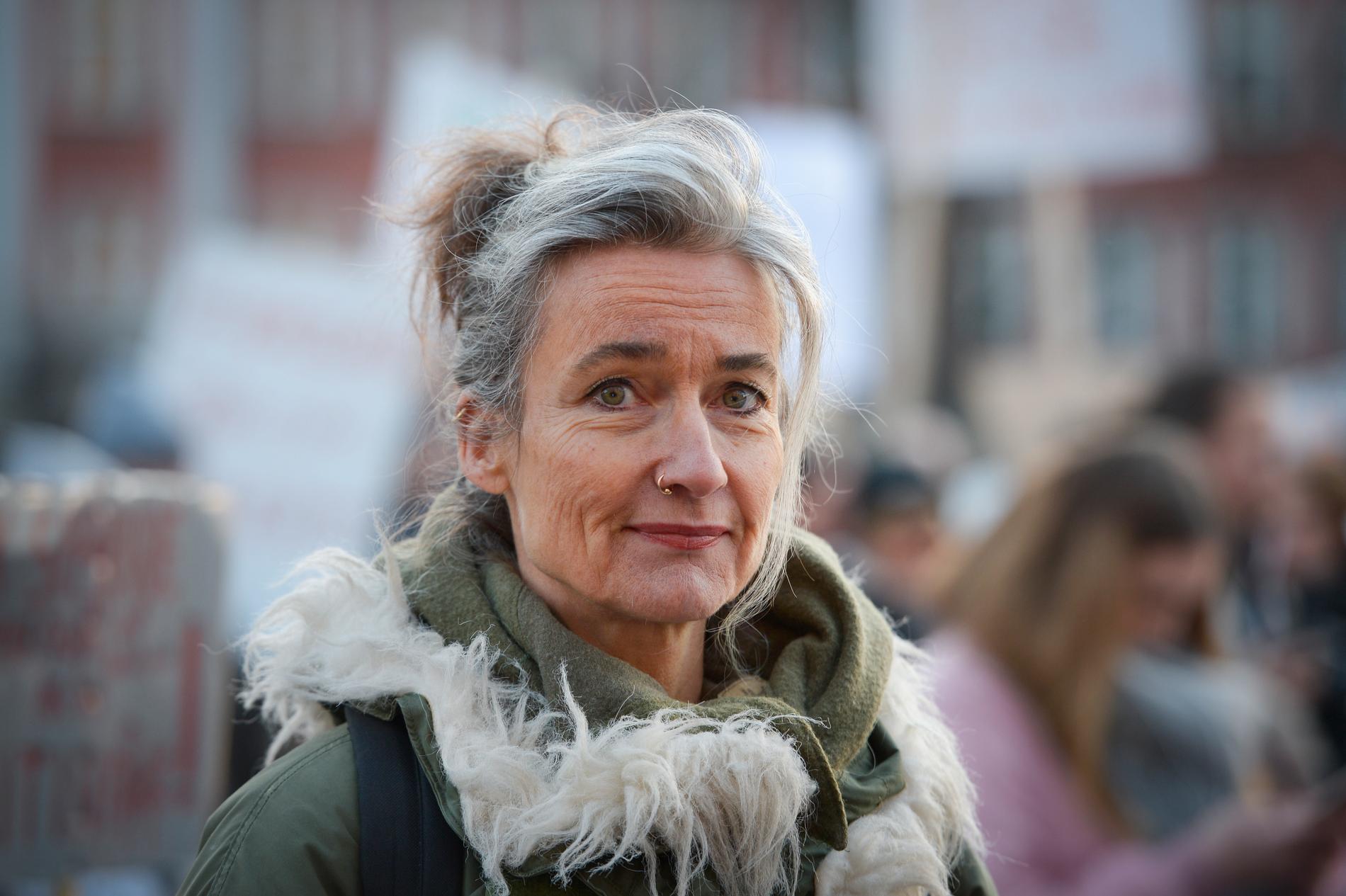 Maria Persdotter vid en manifestation i december 2016. Arkivbild.
