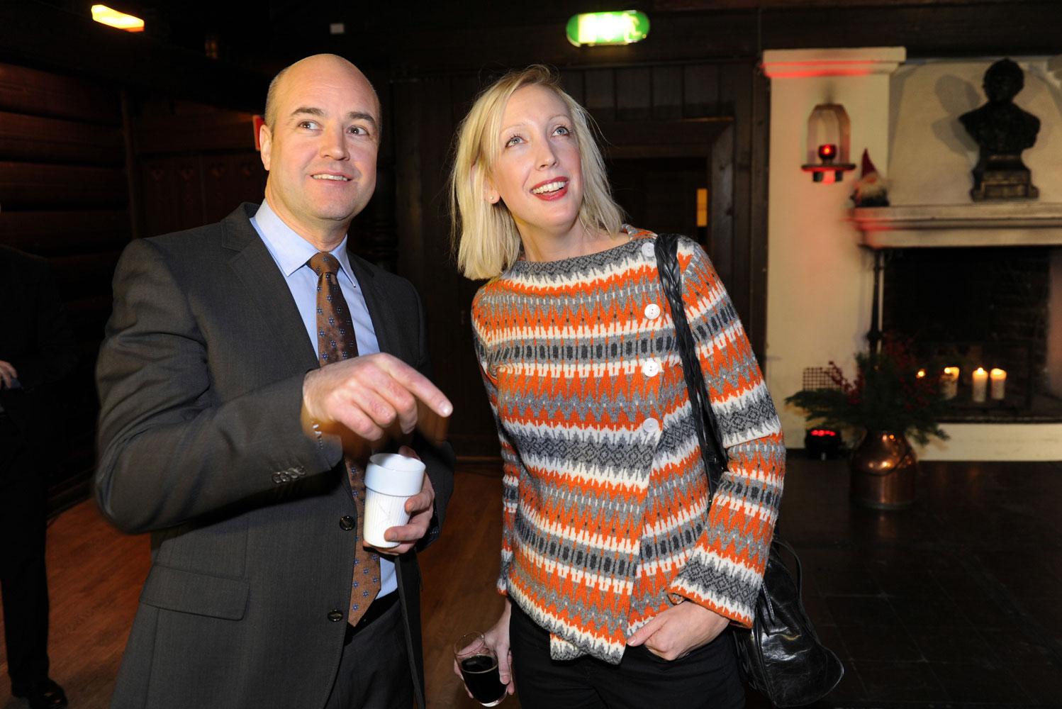 Statsminister Fredrik Reinfeldt och Sofia Arkelsten i december 2011.