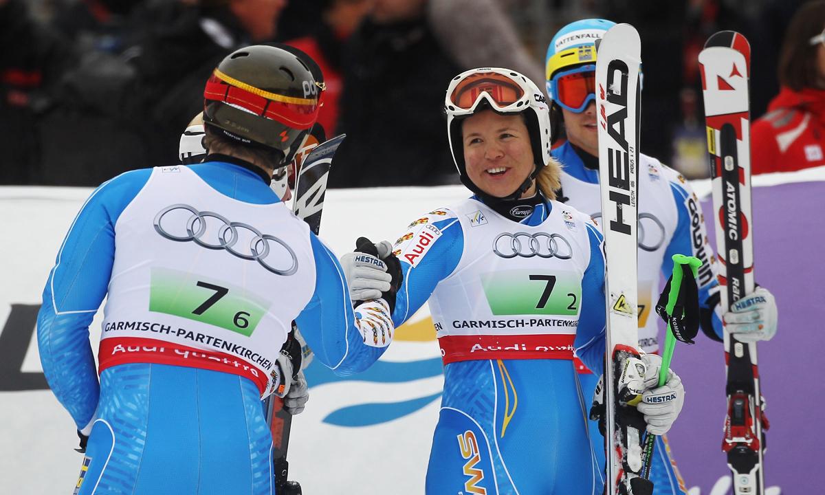 Anja Pärsons historiska 13:e VM-medalj kom i lagtävlingen i Garmisch-Partenkirchen.