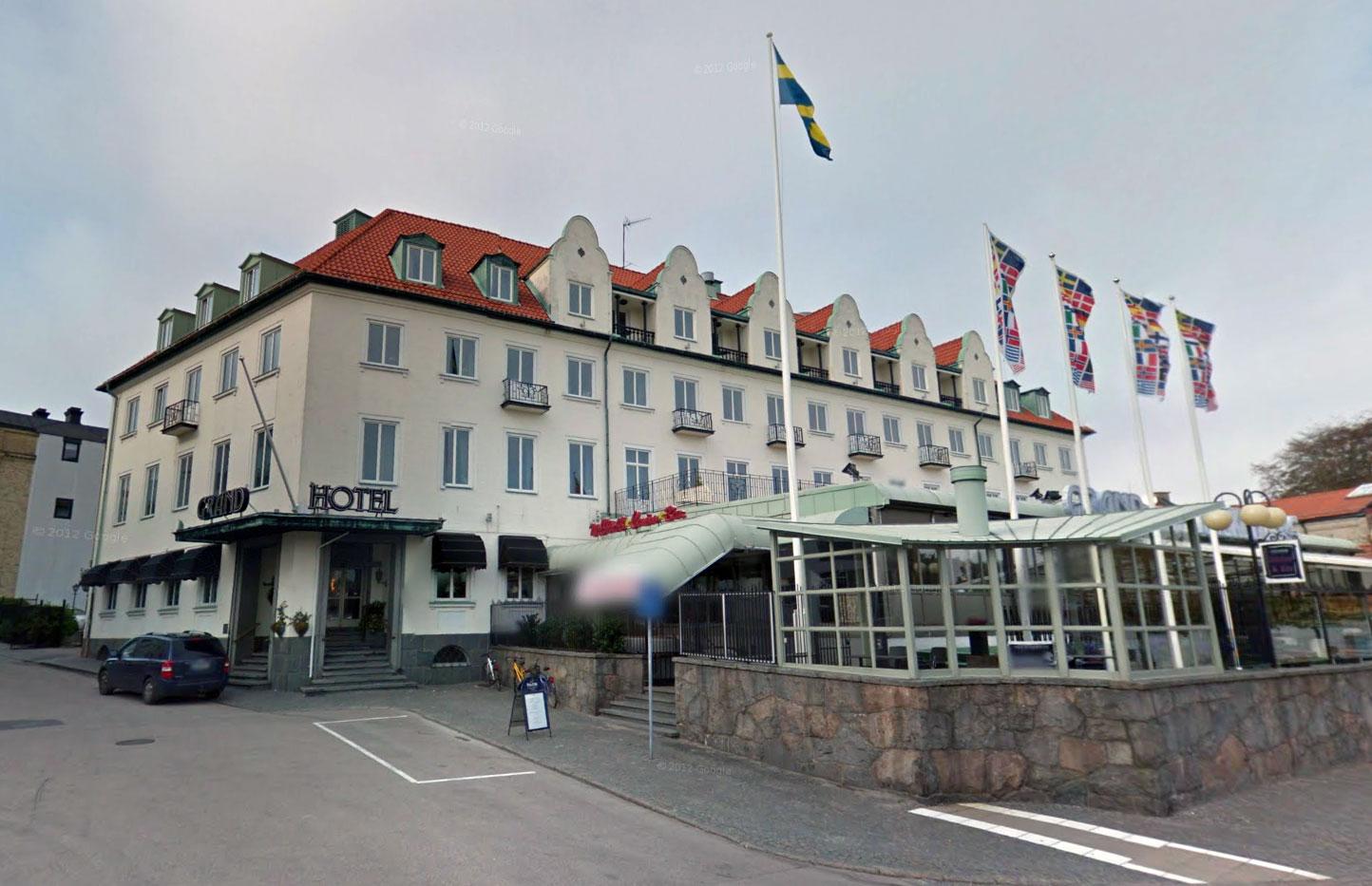 Grand Hotel i Falkenberg är ett av hotellen Patrick Reslow bott på.