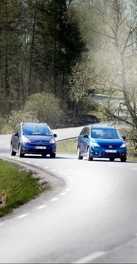 Citroën C4 Picasso är förhandsfavoriten. Mazdas vapen är körglädje, driftsäkerhet och ekonomi.