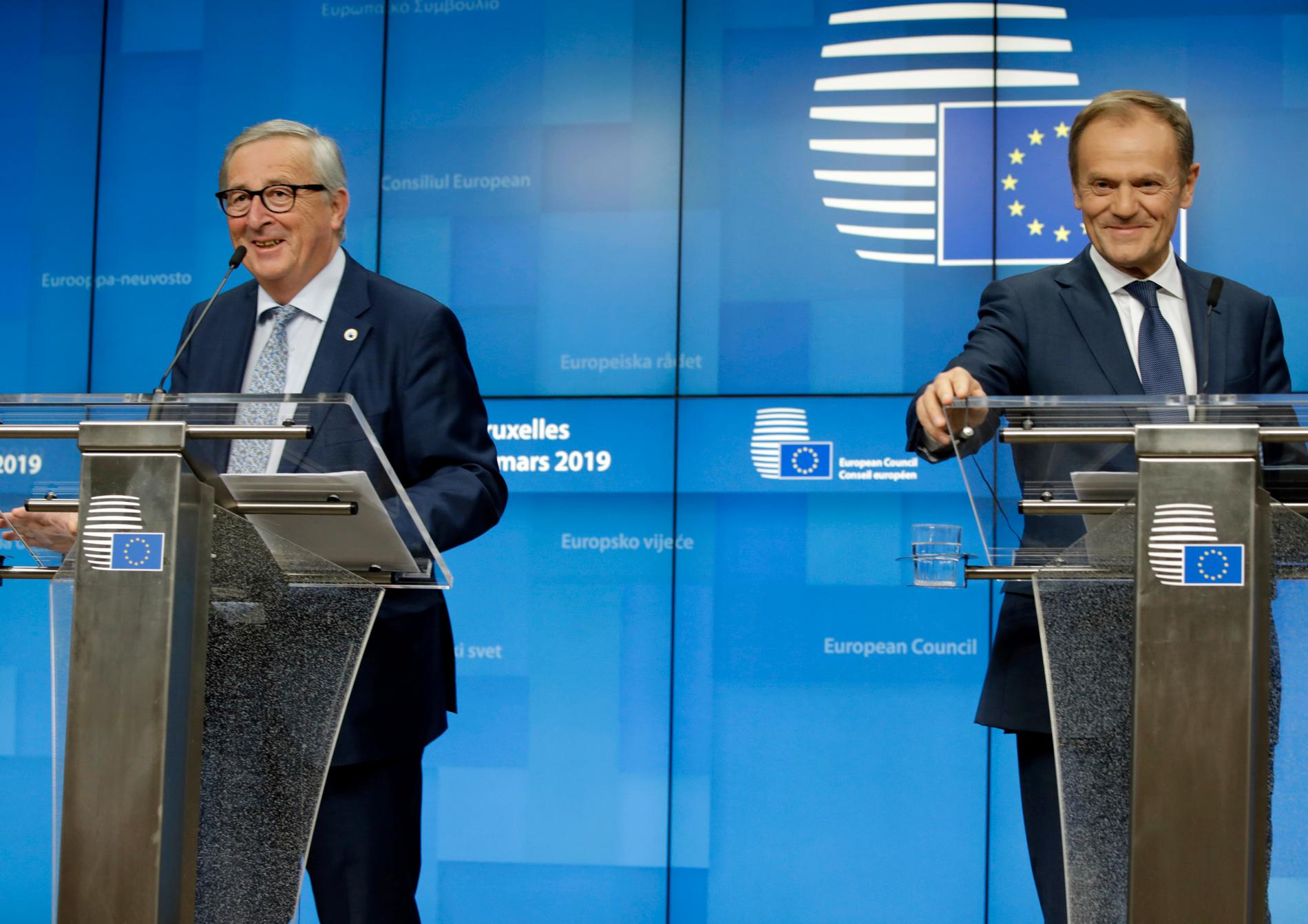 Europeiska kommissionens ordförande Jean-Claude Juncker och  Europeiska rådets ordförande Donald Tusk.