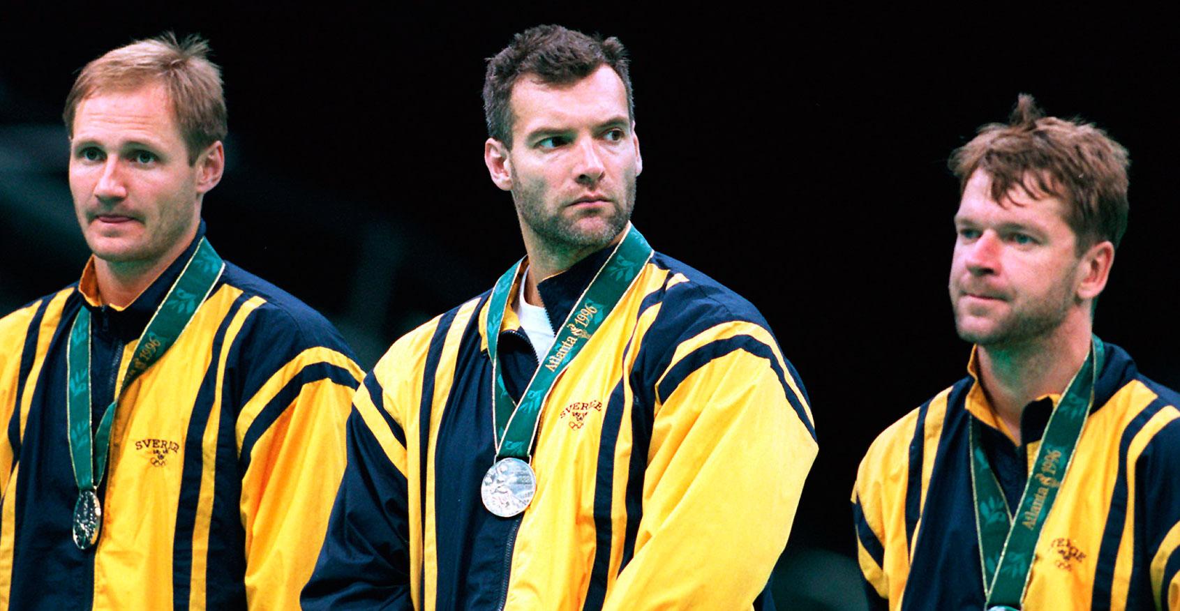 Ola Lindgren besviken efter OS-silvermedaljen i Atlanta 1996.
