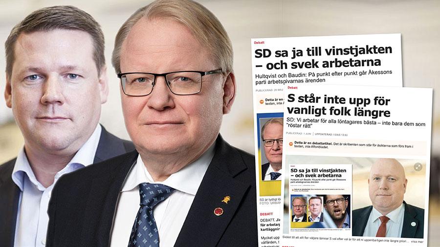 SD spela under täcket med arbetsgivar- och högerintressen. Och partiet vågar inte debattera sin egen löntagarfientlighet. Slutreplik från Peter Hultqvist och Tobias Baudin.