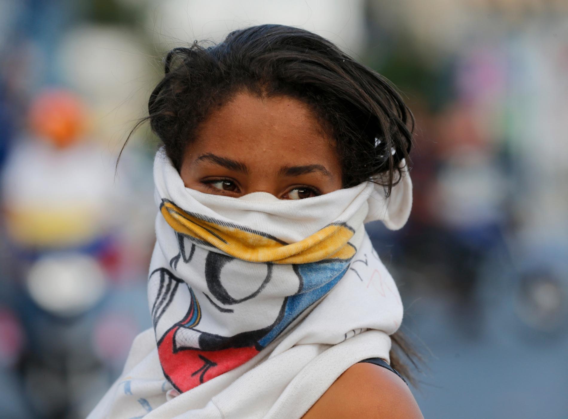 En regimkritisk demonstrant i Caracas.
