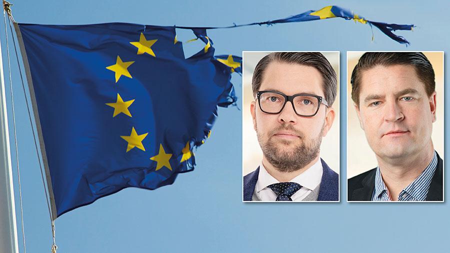 Den 24 mars kommer svenska politiker med S i spetsen försöka rösta igenom EU:s stora skuldpaket som innebär att Sverige ska betala 150 miljarder kronor. Det är ett ekonomiskt och politiskt vansinne, både av praktiska och moraliska skäl, skriver Jimmie Åkesson och Oscar Sjöstedt.