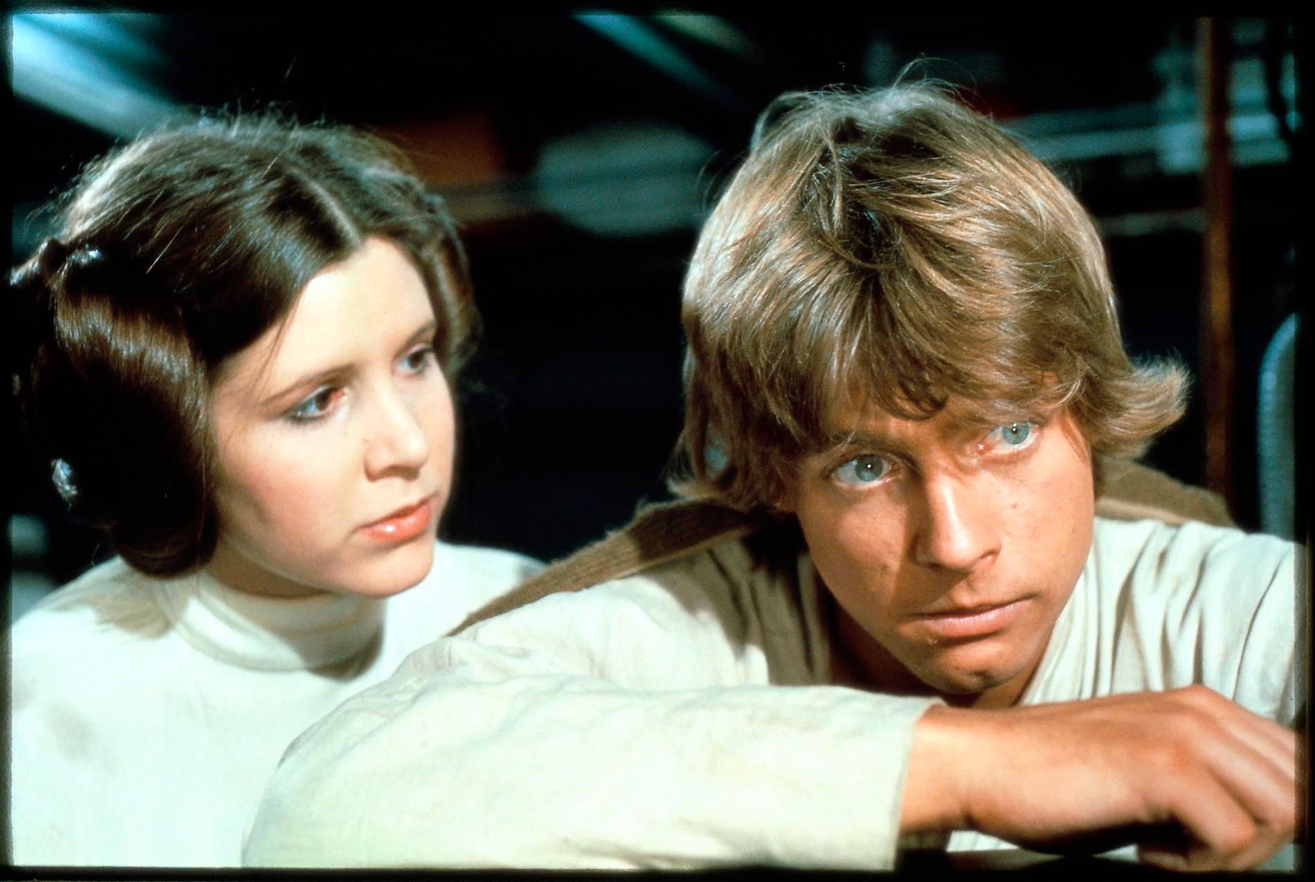 Mark Hamill och Carrie Fisher i ”Star Wars”.