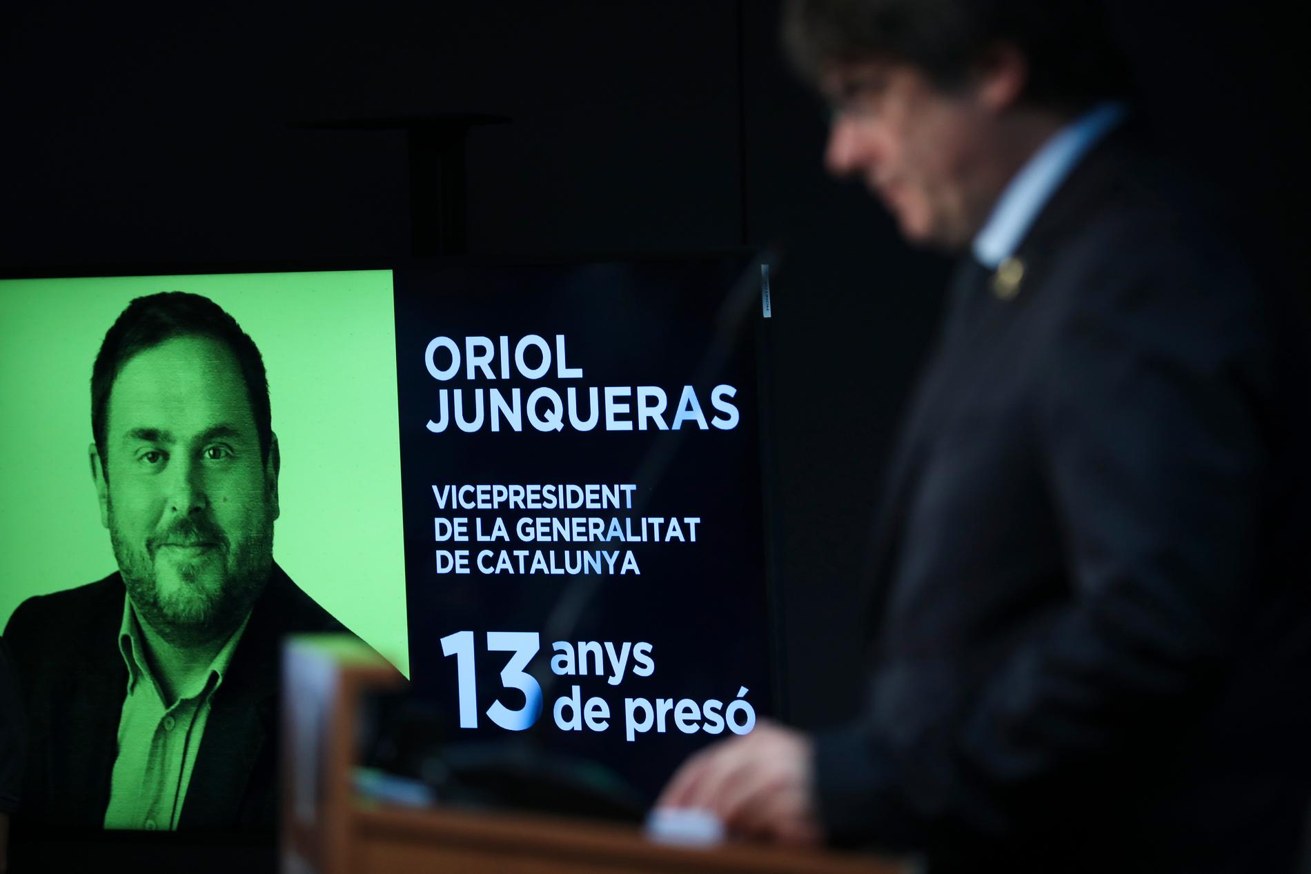 Spanien borde ha släppt Kataloniens förre regionale vicepresident Oriol Junqueras efter att han röstats fram i EU-valet i maj, enligt EU-domstolen. Arkivbild.