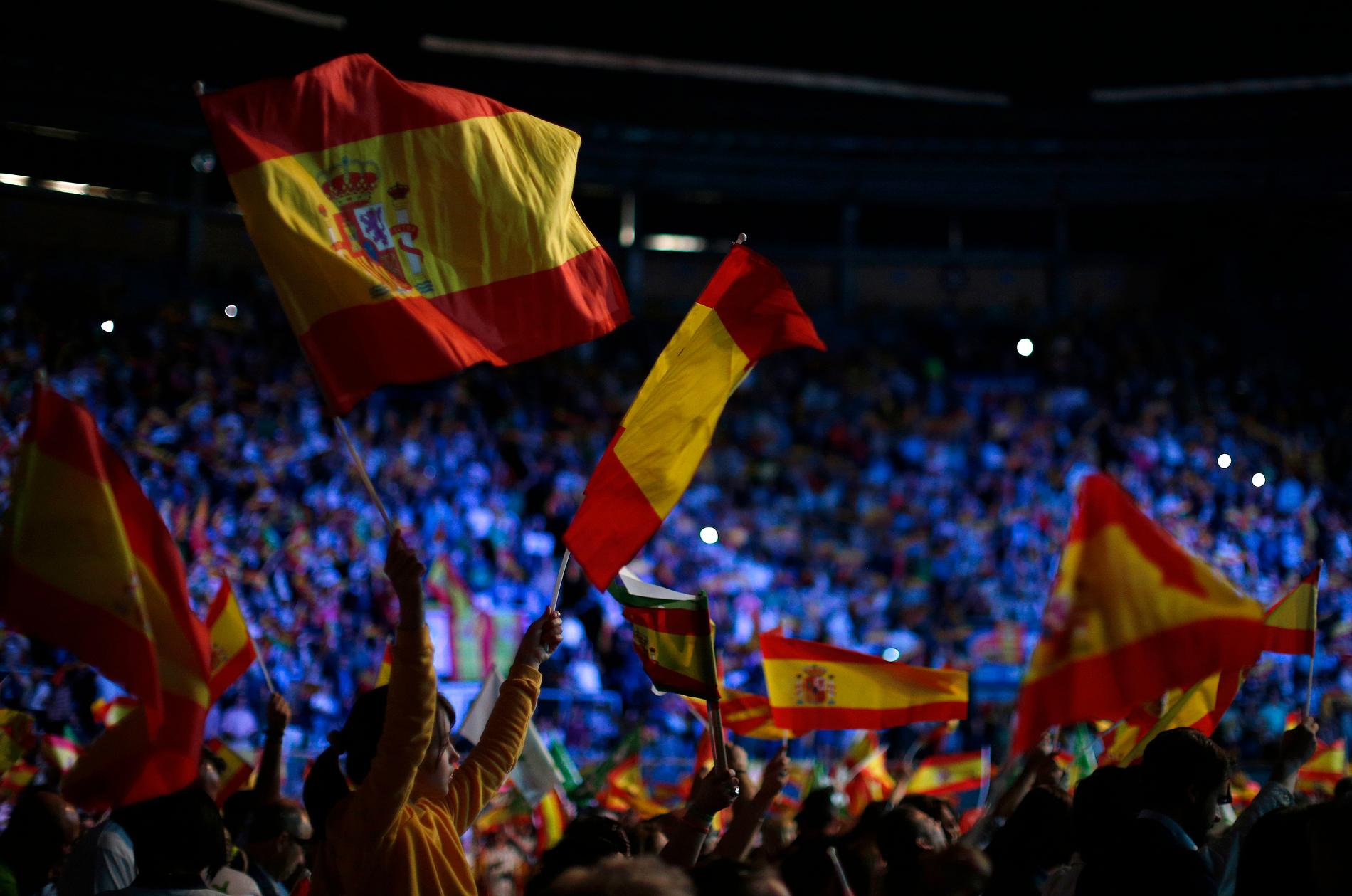 Spanska fanor vajade tätt när högerextrema Vox samlades i Madrid för ett par veckor sedan.