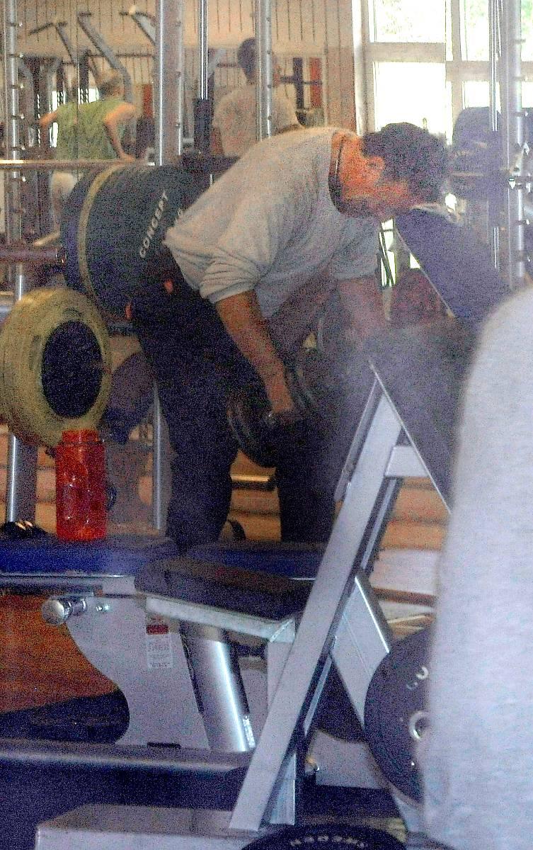 Bruce Springsteen lyfter vikter på gymmet minst tre dagar i veckan. Här på gymmet Fysiken i Göteborg förra året.