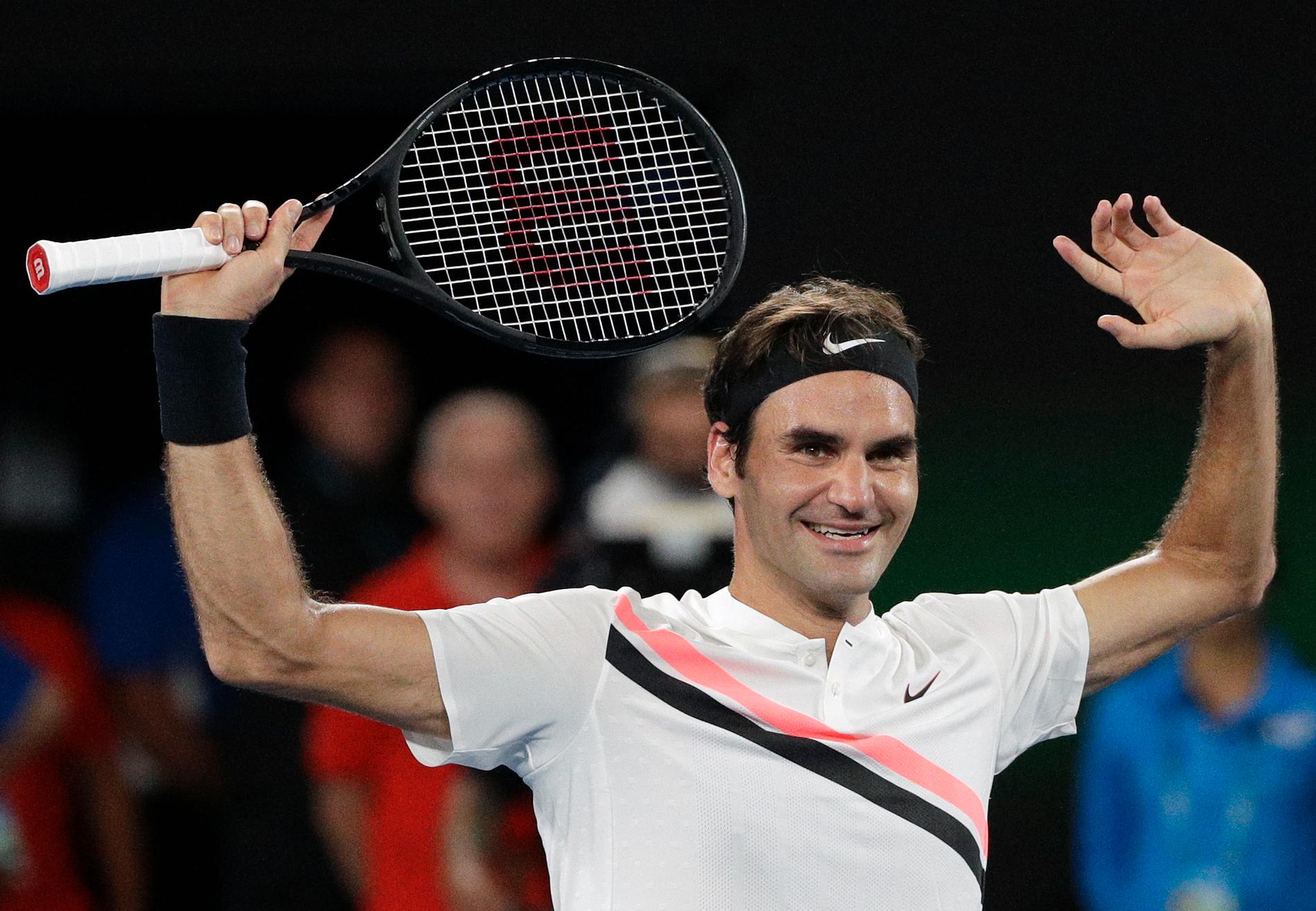 Roger Federer spelar Australian Open 2019.
