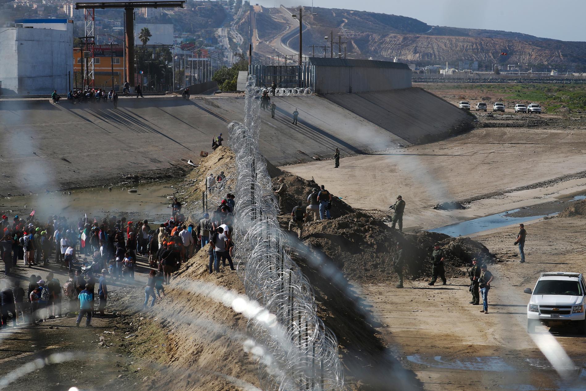 Gränsen mellan Mexiko och USA i Tijuana. 