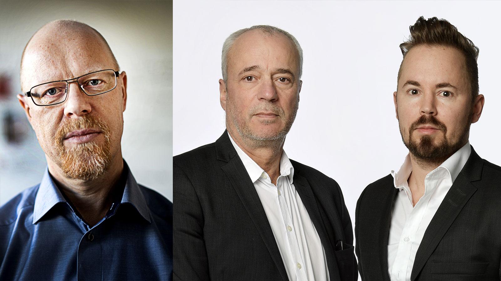 Anders Johansson, Richard Aschberg och Mattias Sandberg prisas för granskningarna ”Facktopparna”  och ”Maktens kvitton”.