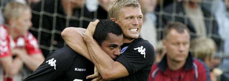 Marcus Allbäck och Alvaro Santos i FC Köpenhamn.