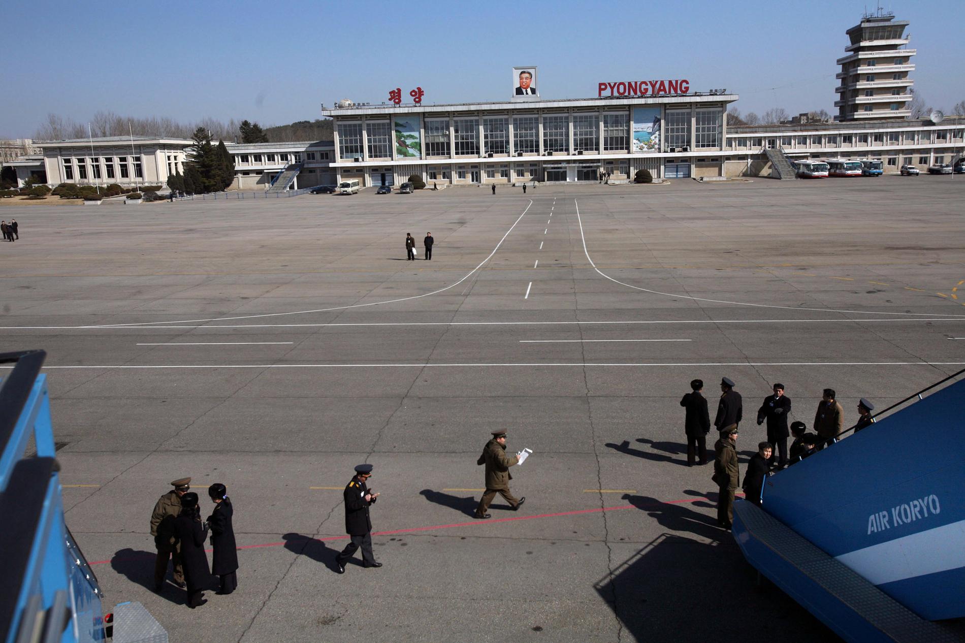 Flygplatsen i Nordkoreas huvudstad Pyongyang.