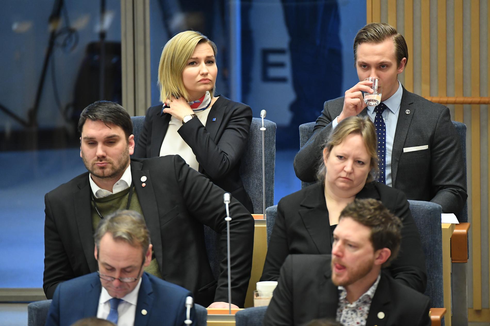 Ebba Busch-Thor på plats för statsministeromröstning i Riksdagen.