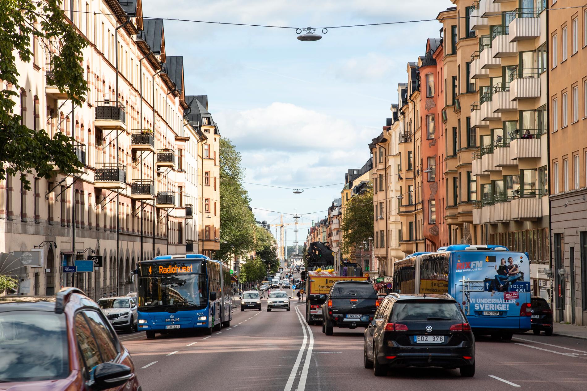 Hornsgatan i centrala Stockholm blir landets första miljözon 2. Arkivbild.
