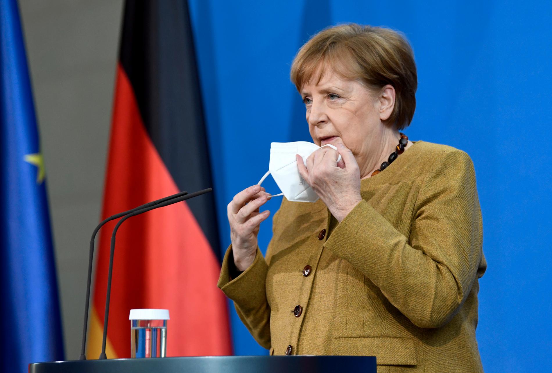 Angela Merkel varnar för att öppna Tyskland för snabbt. Arkivbild.