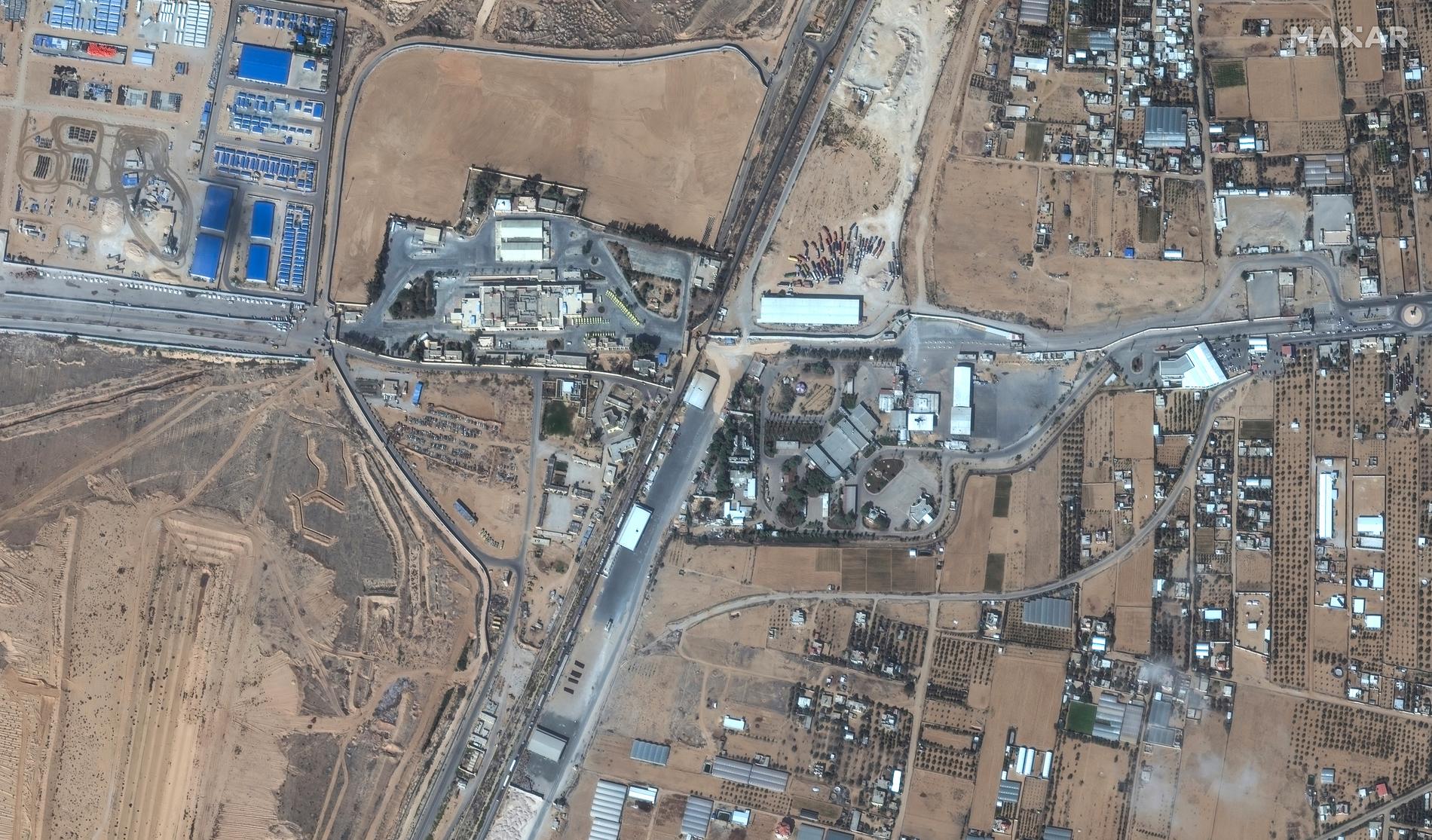 Gränsen i Rafah mellan Egypten och Gazaremsan.