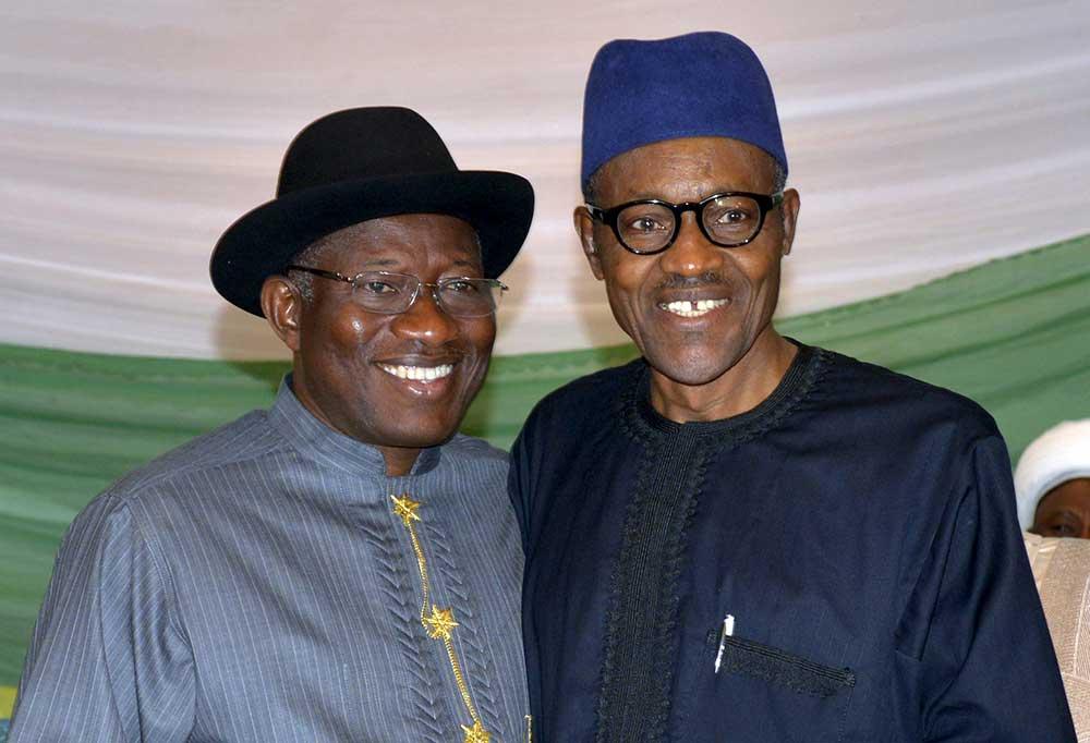 Presidentkandidater Nuvarande presidenten Goodluck Jonathan och utmanaren Muhammadu Buhari