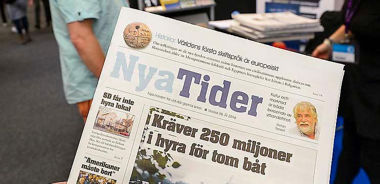 Högerextrema tidningen Nya tider på Bokmässan förra året.