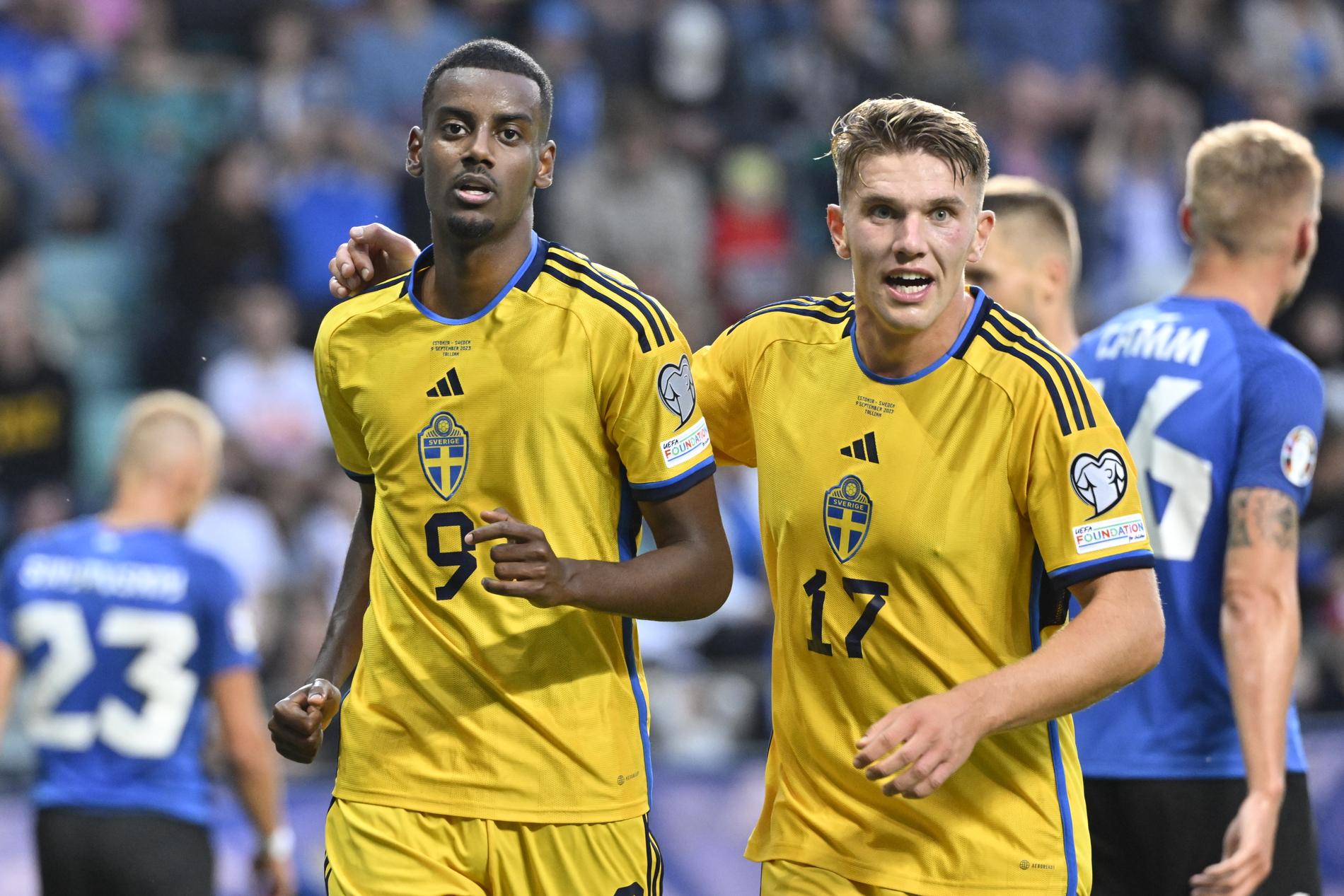 Alexander Isak och Viktor Gyökeres hoppas på fler mål mot Österrike. 