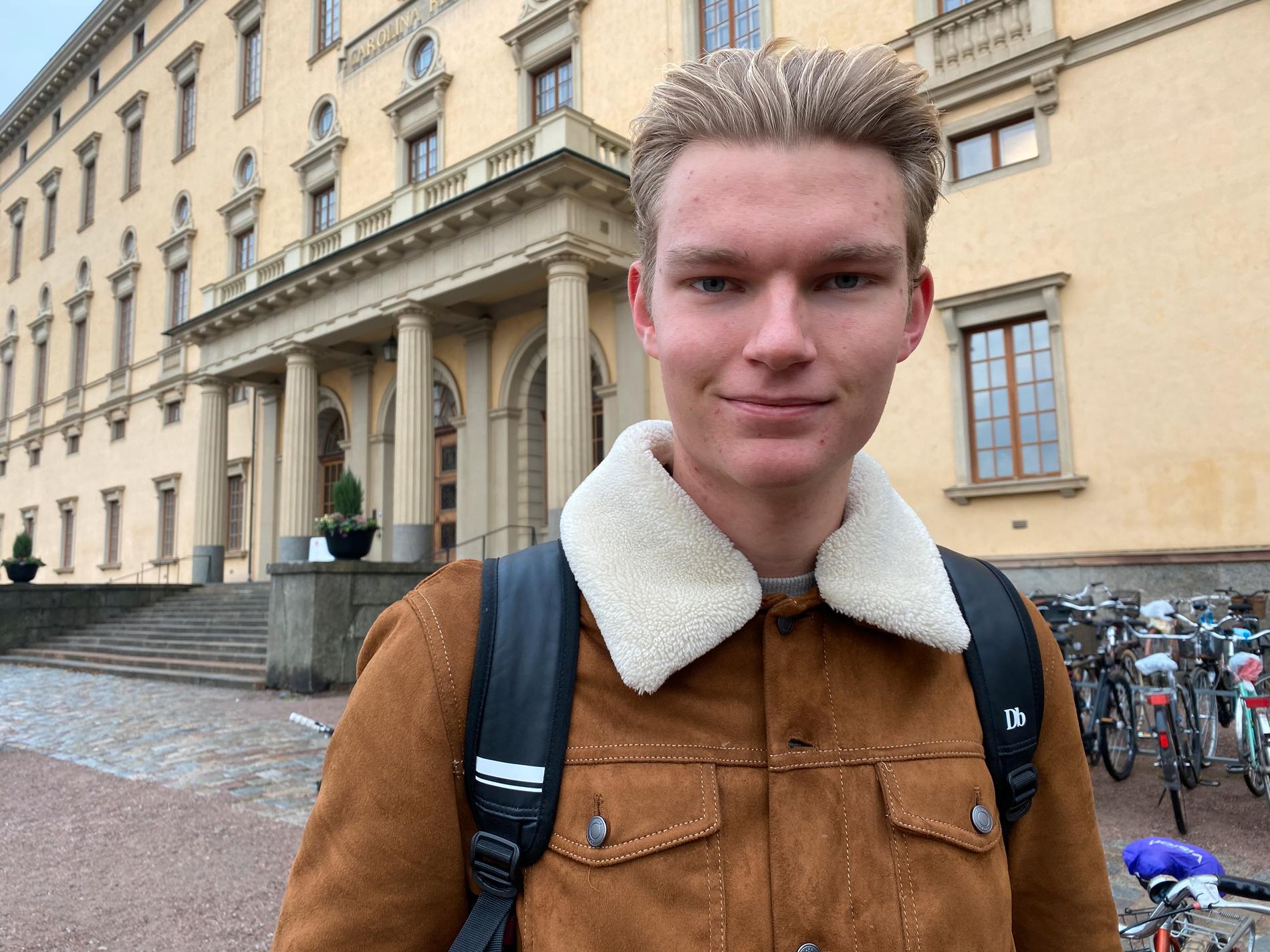Eric Borgström, 19, förstaårselev juristprogrammet. 
