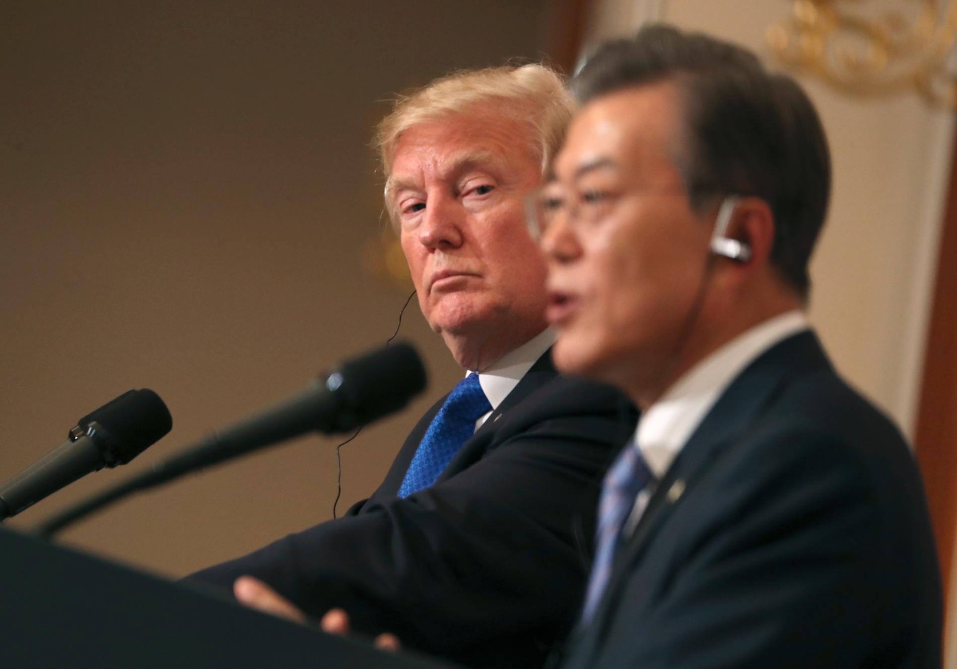 USA:s president Donald Trump och Sydkoreas president Moon Jae-In kom aldrig iväg till DMZ.