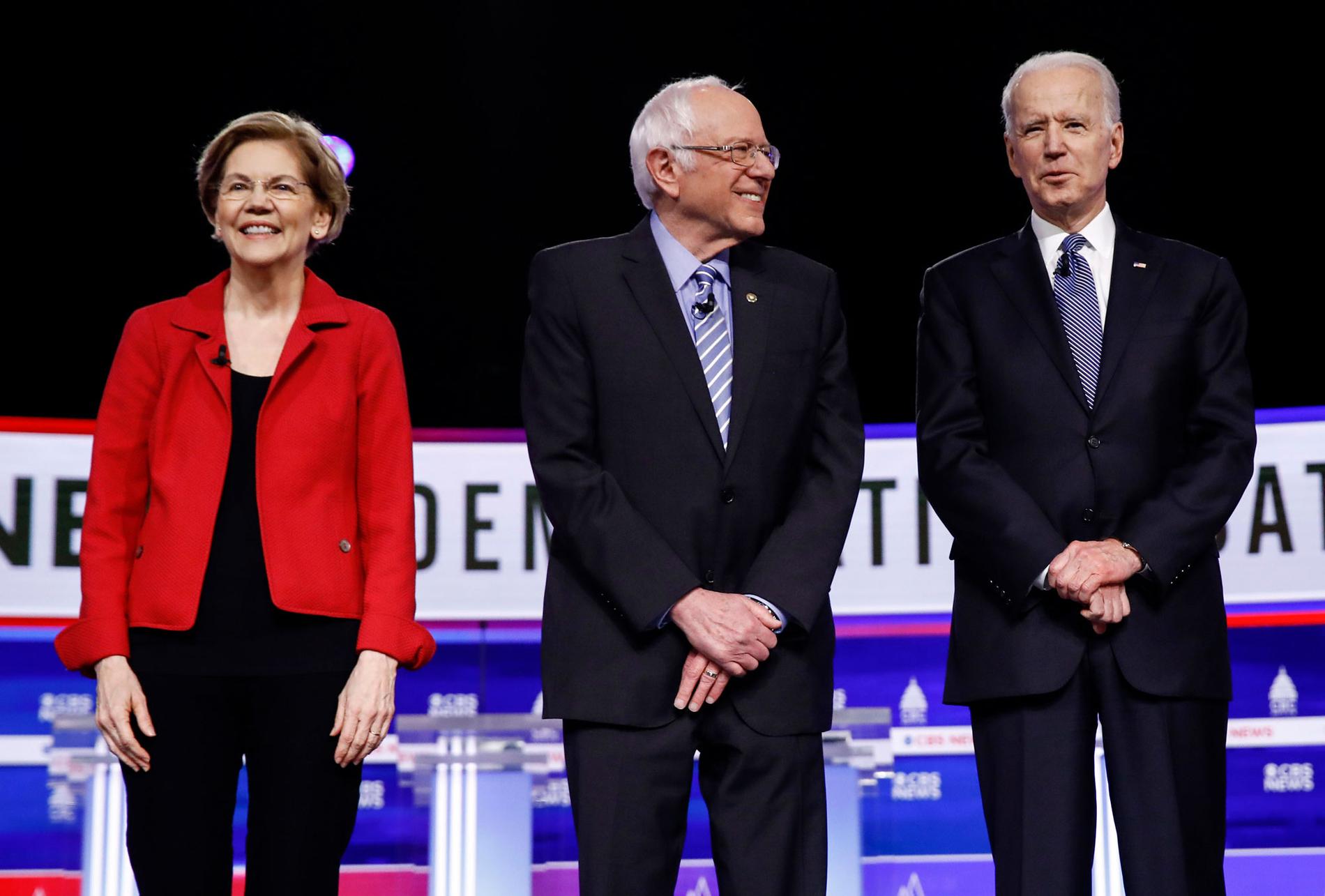 Elizabeth Warren, Bernie Sanders och Joe Biden samlar sina trupper inför supertisdagen. 