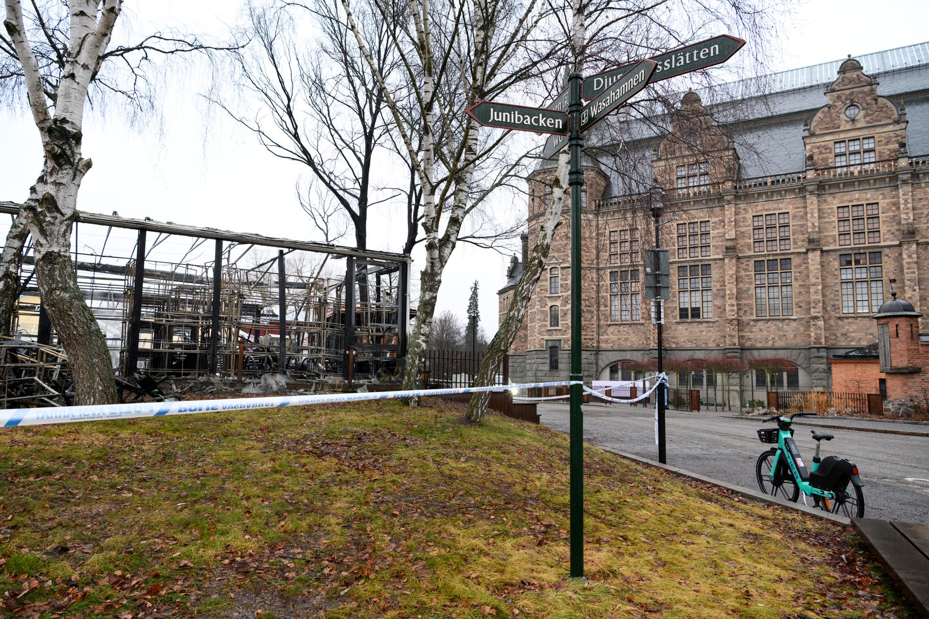 Restaurangen Josefinas bredvid Nordiska museet på Djurgården brändes ned till grunden. Arkivbild.