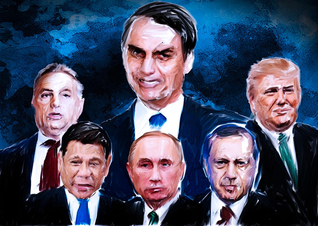 Jair Bolsonaro är senaste ”starke mannen” att sälla sig till gruppen med Orbán, Duterte, Putin, Erdogan och Trump.