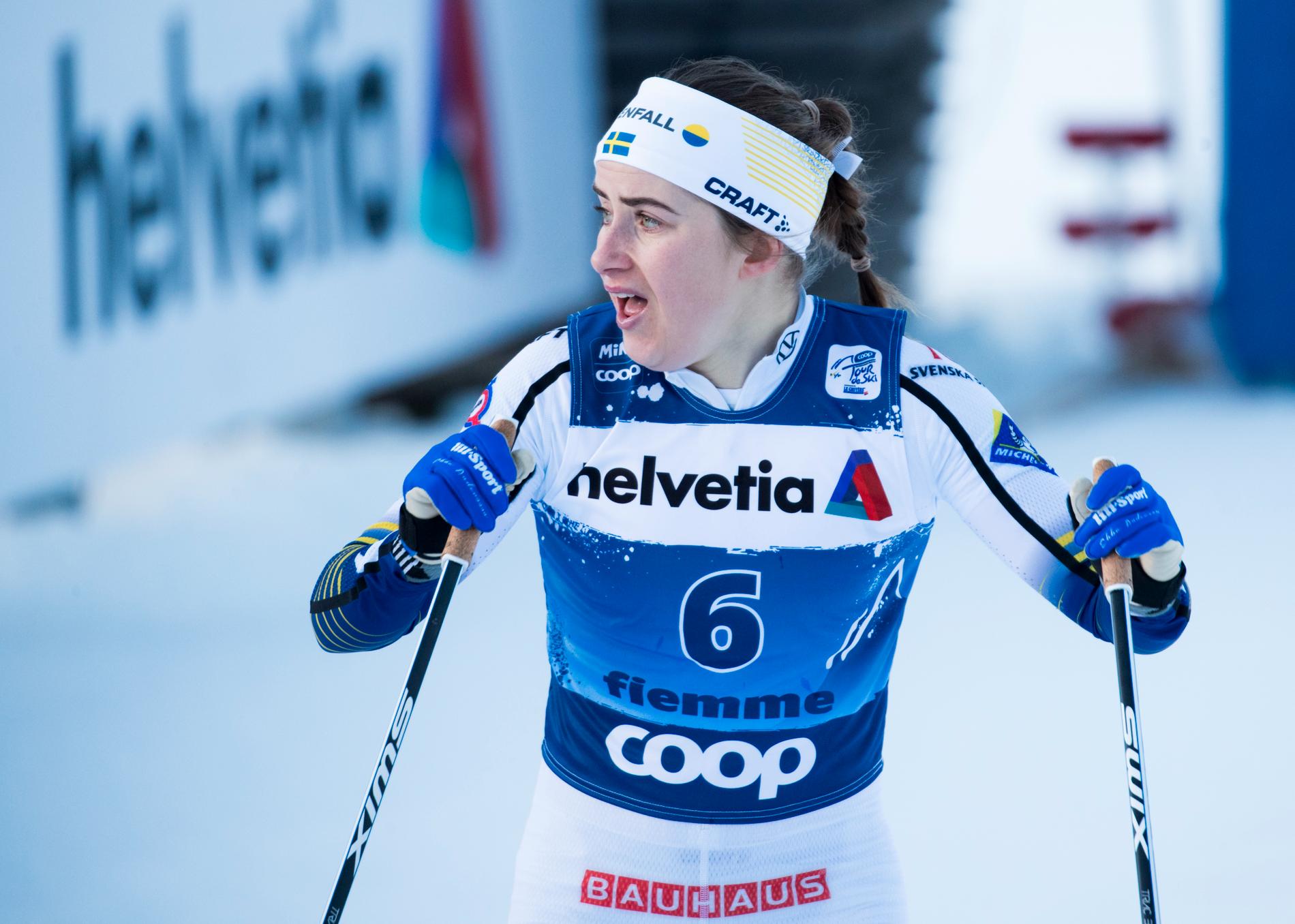Ebba Andersson åkte ut i kvartsfinal i sprint.