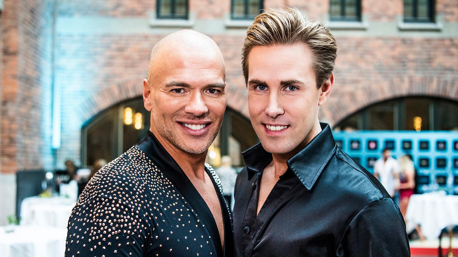 Andreas Lundstedt och Tobias Bader dansar ihop i ”Let’s dance” 2020.
