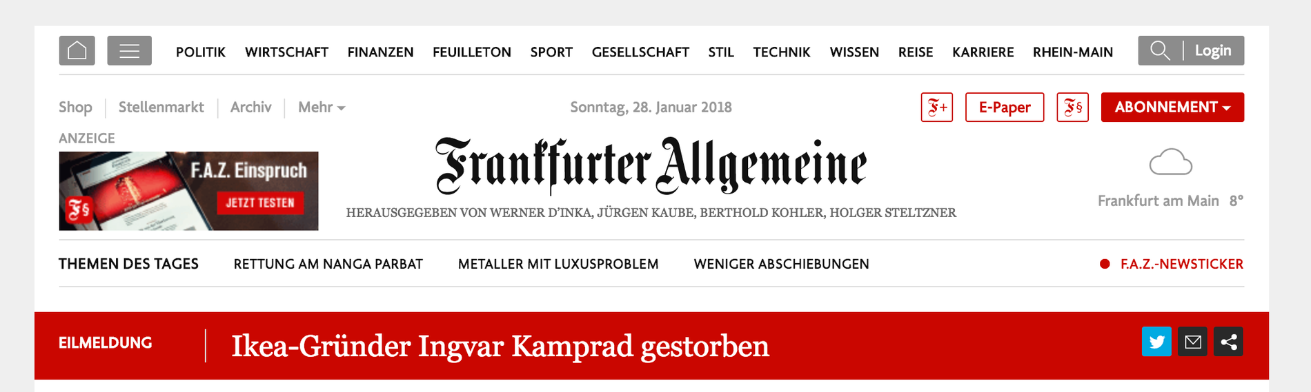 Frankfurter Allgemeine Zeitung.