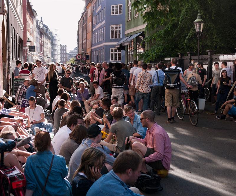 Gatufest i Köpenhamn.