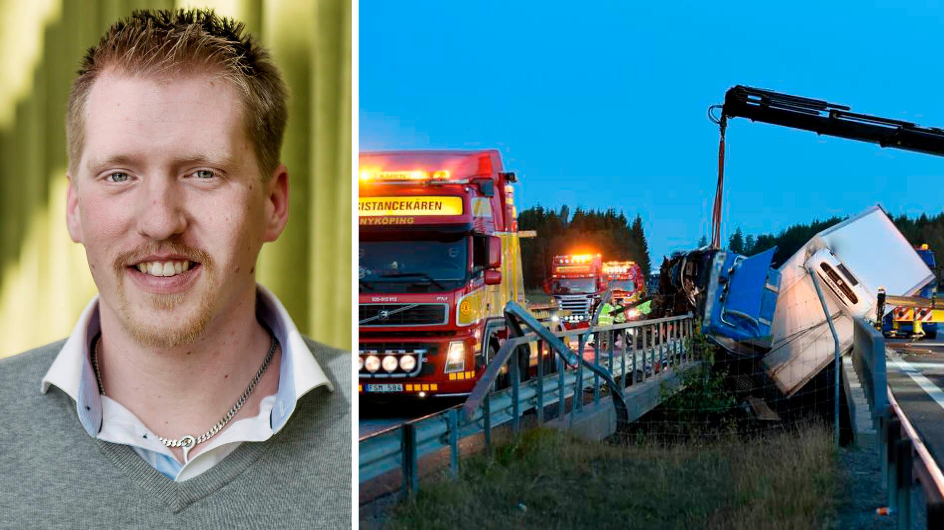 Nicklas Jansson grep in vid olyckan på E4:an utanför Nyköping sommaren 2016.