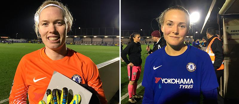 Chelsea-svenskorna Hedvig Lindahl och Magdalena Eriksson.