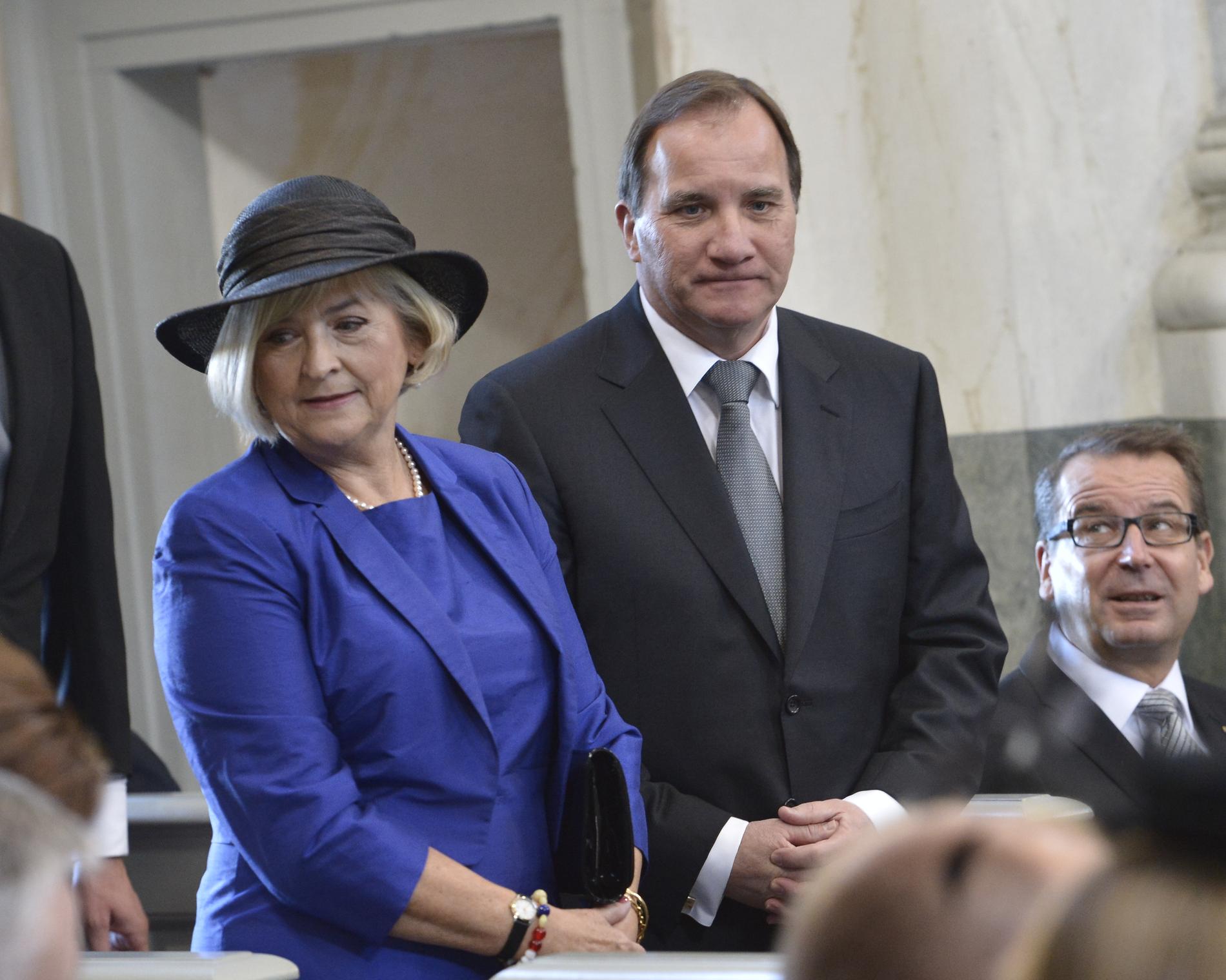 Det blev ingen doplunch för statsminister Stefan Löfven och hans hustru Ulla.