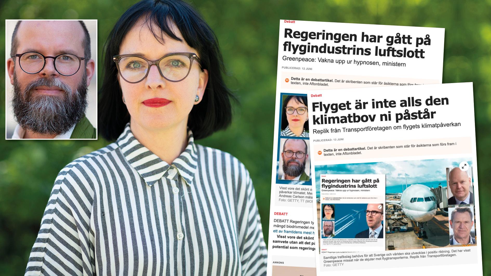 Genom att snedvrida fakta försöker Transportföretagen från Svenskt näringsliv att få flyget att verka mer hållbart än det är. Slutreplik från Greenpeace.