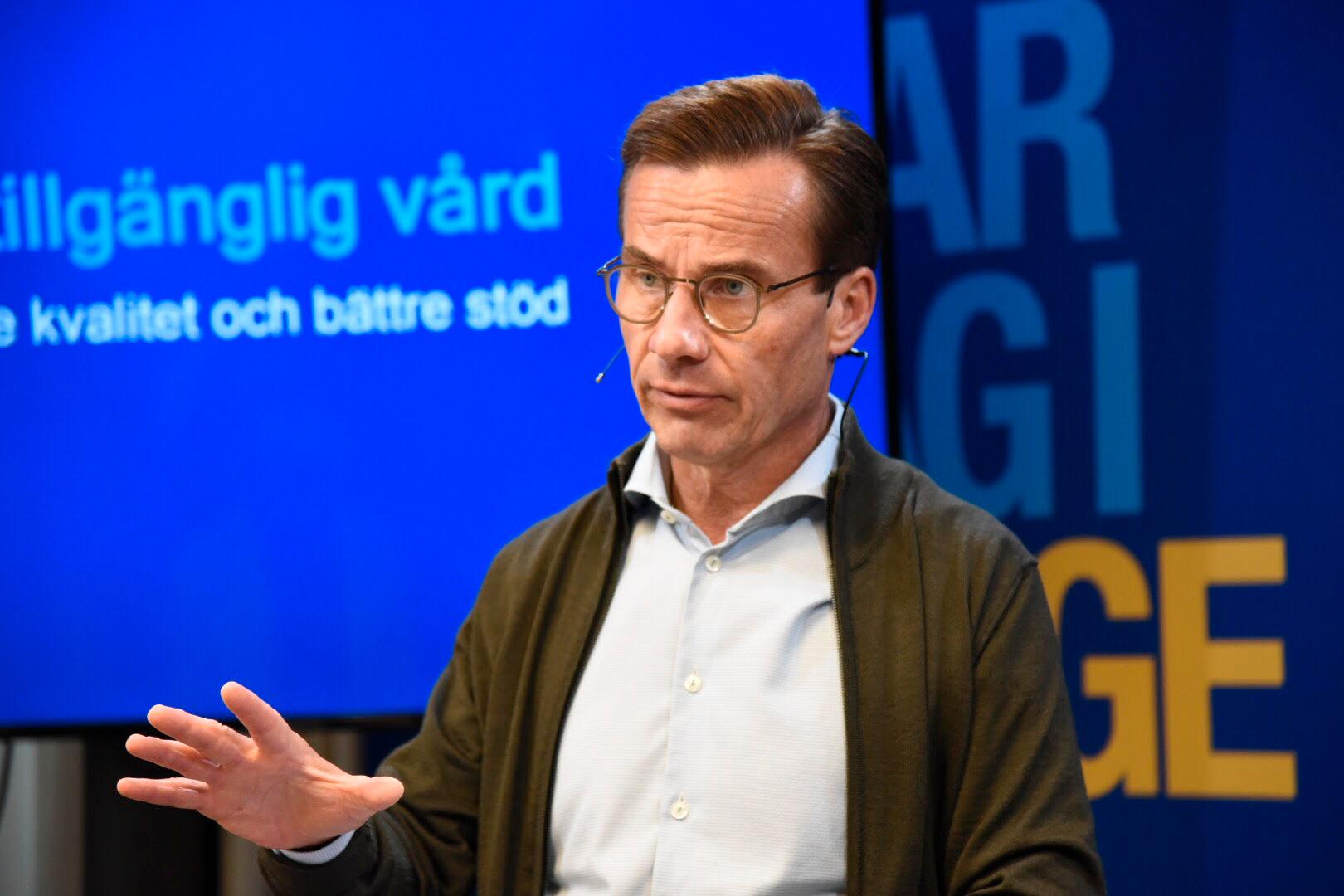 Ulf Kristersson presenterar Moderaternas nationella cancerstrategi.