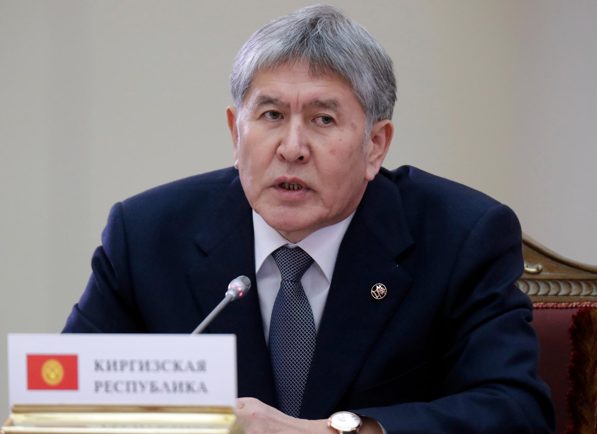 Kirgizistans expresident Almazbek Atambajev under ett möte i Sankt Petersburg i december 2016. Arkivbid.