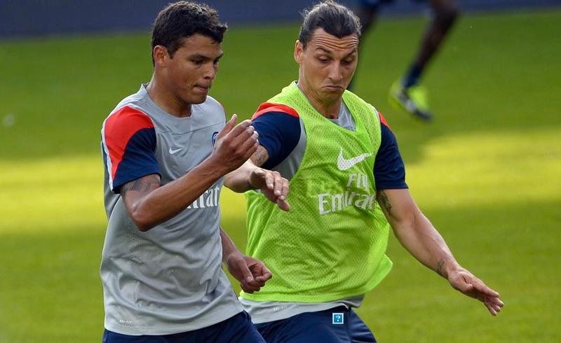 Silva och Zlatan tampas på träning.