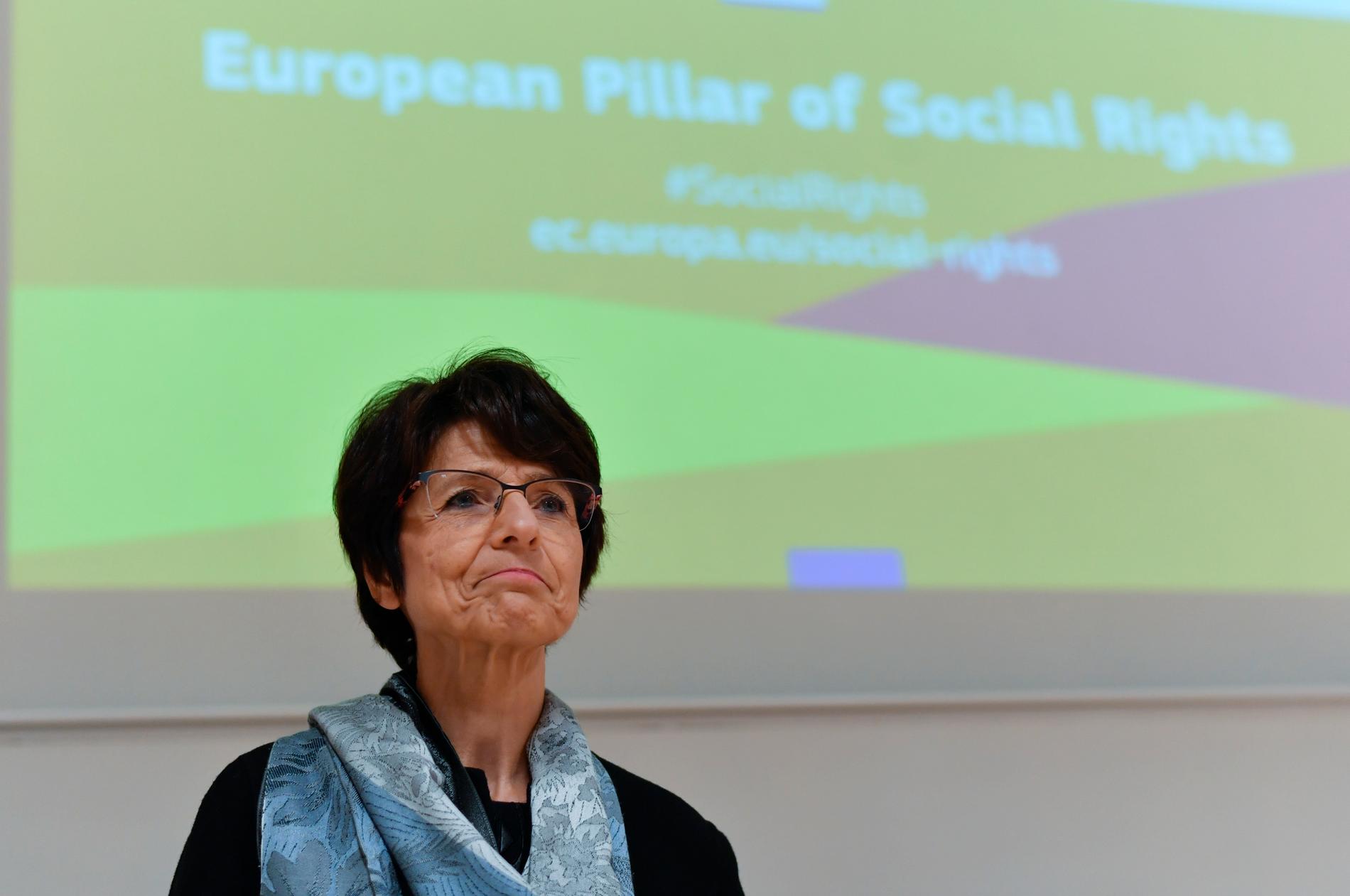 EU:s arbetsmarknadskommissionär Marianne Thyssen. Arkivfoto.
