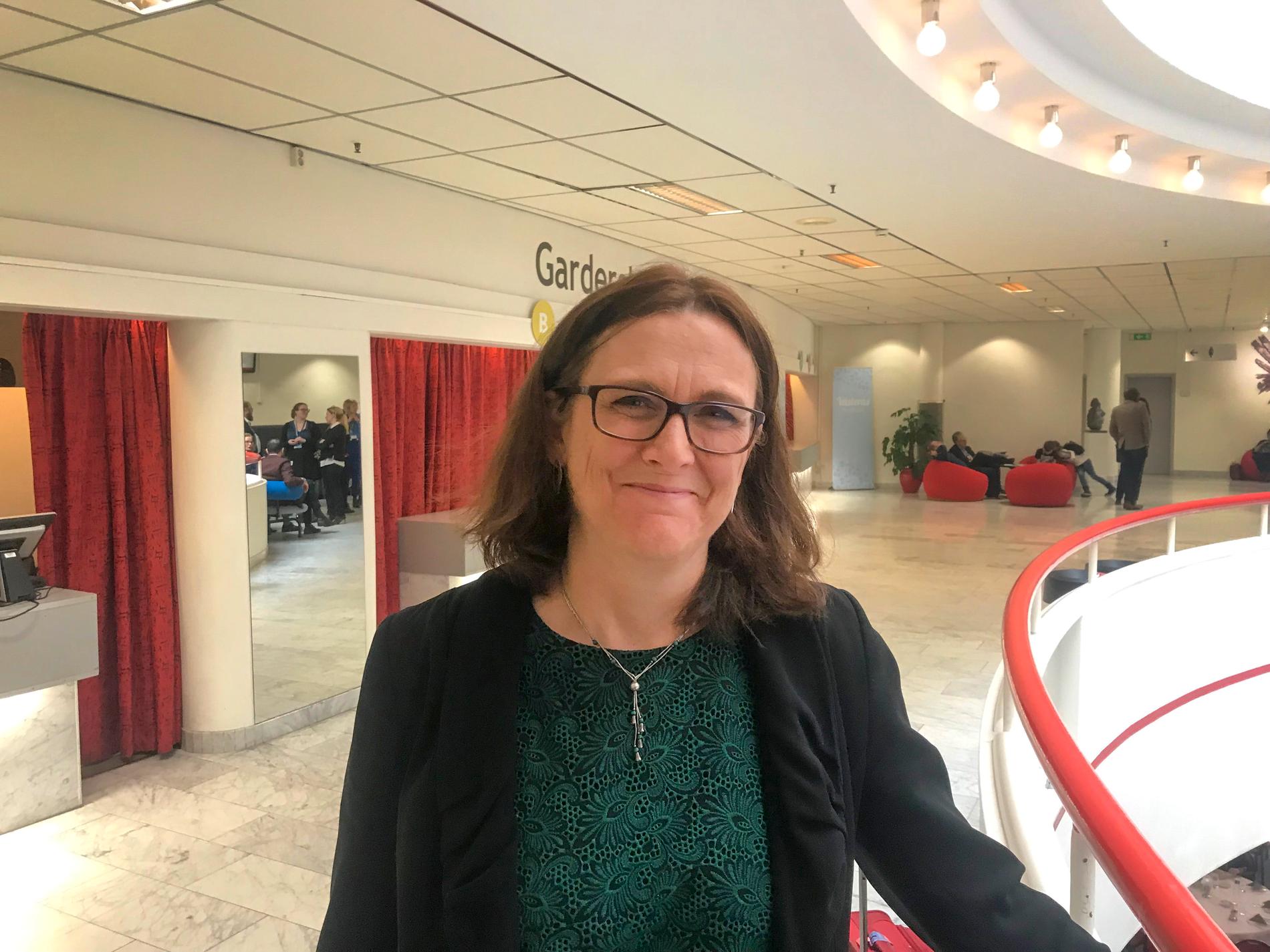 EU-kommissionär Cecilia Malmström (L) vid Liberalernas riksmöte i Västerås.
