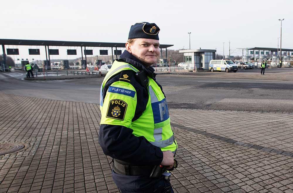 Thomas Bertze Polisens id-kontroller vid Öresundsbron.