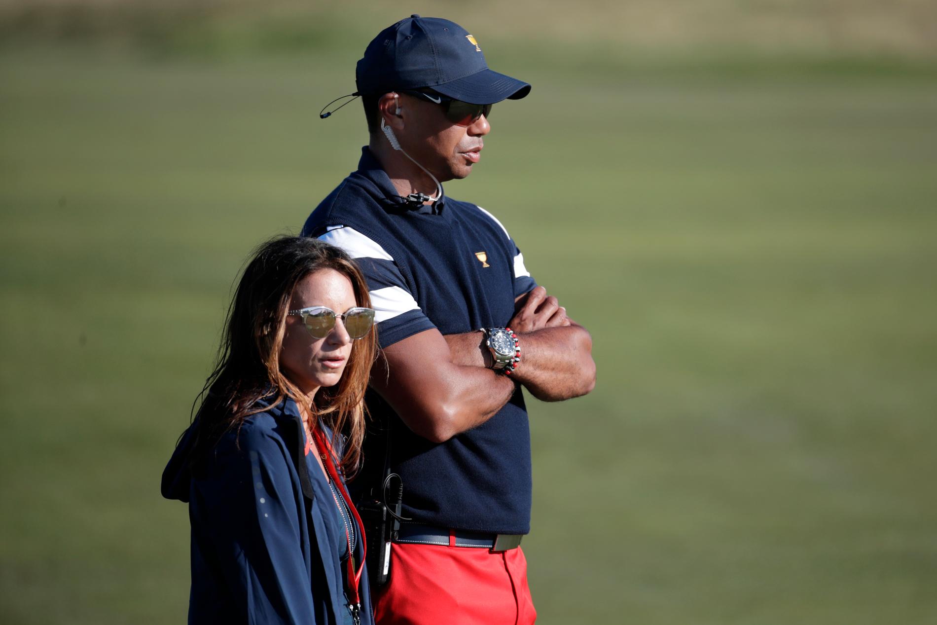 Golfspelaren Tiger Woods tillsammans med ex-flickvännen Erica Herman. Arkivbild.